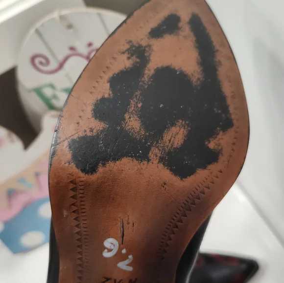 Vintage EUC 80'S NINE WEST Aviva Leather Cowgirl Slip On Ankle Booties, 🖤, 7.5 - Picture 13 of 16